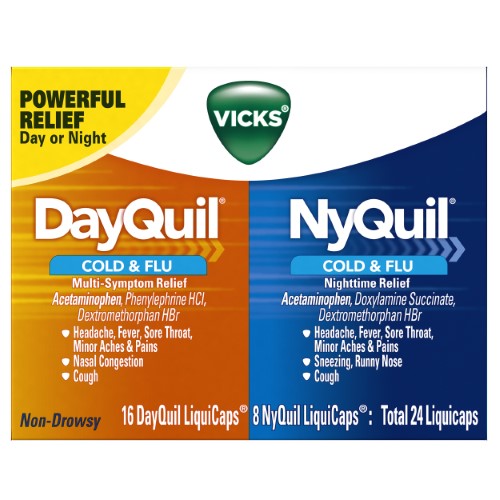 Vicks NyQuil & DayQuil Cold & Flu Medicine Convenience Pack - 24 Ct - Bellso